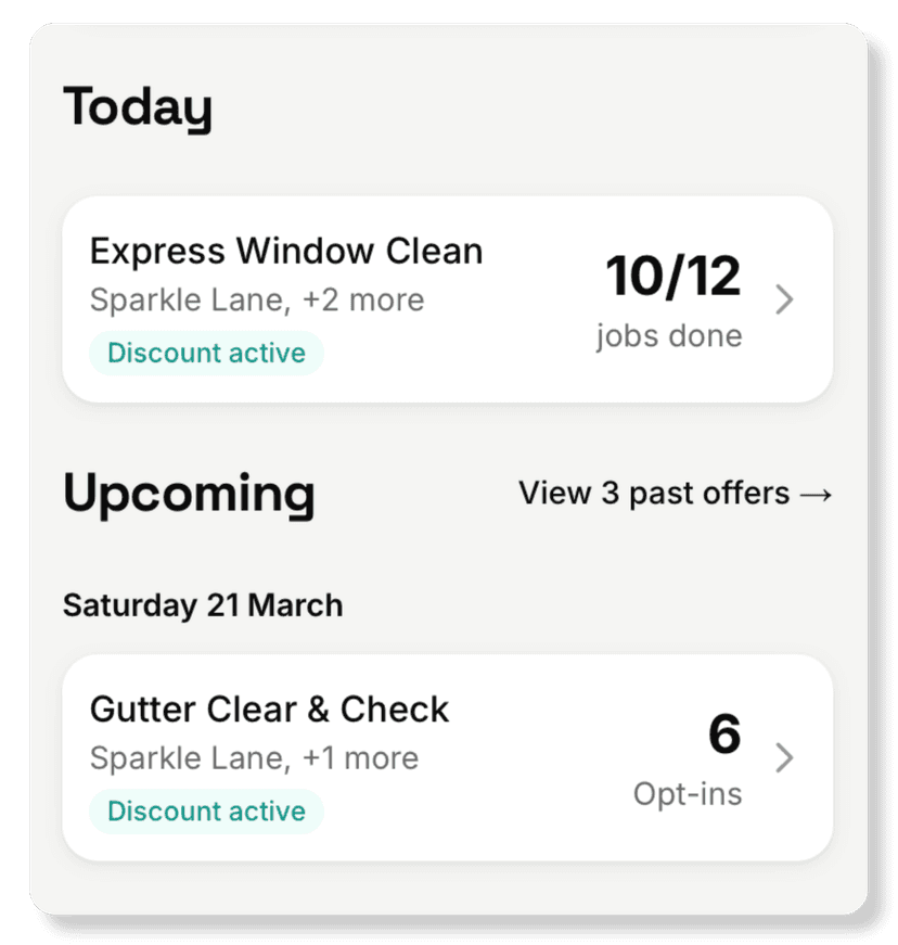 Sweet Street dashboard showing a full day of jobs with earnings and progress